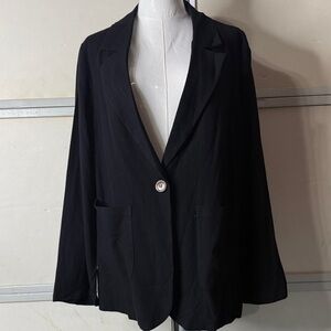 Elegant Black Women's Blazer linen